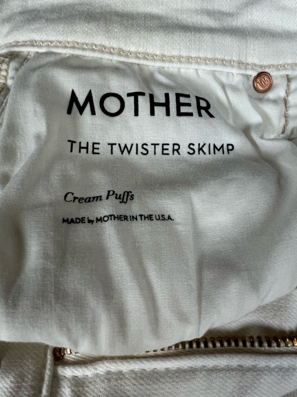 Mother The Twister Skimp Wide Leg Jeans Cream Puffs Size 25 - Picture 8 of 16